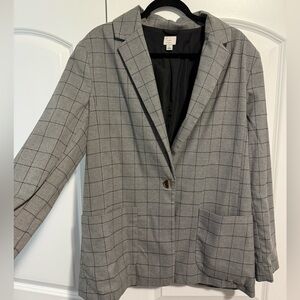 a new day Gray Checkered Blazer